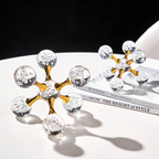 Paperweight Glass Metal Bubble Glass Star Design Gold Decorative Desk Ornament 3
