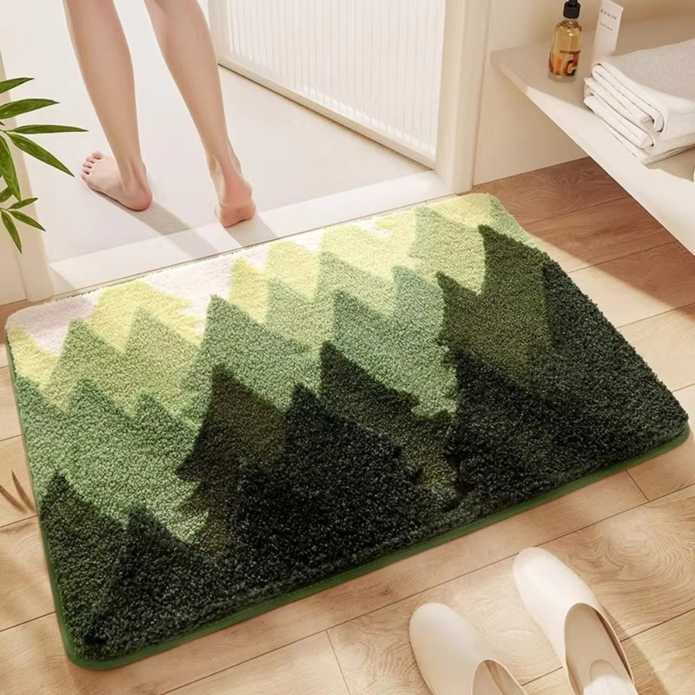Patterned Microfiber Bath Mat - Soft, Absorbent & Non-Slip Design 0