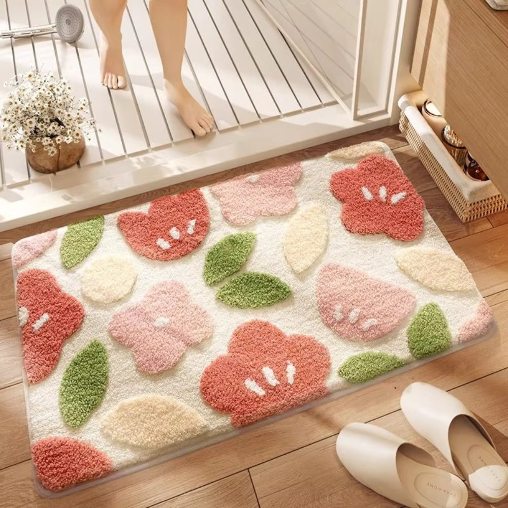 Patterned Microfiber Bath Mat - Soft, Absorbent & Non-Slip Design 4