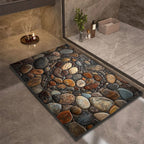 Bath Mat Diatomaceous Earth Non Slip Pebble Stone 1