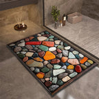 Bath Mat Diatomaceous Earth Non Slip Pebble Stone 2