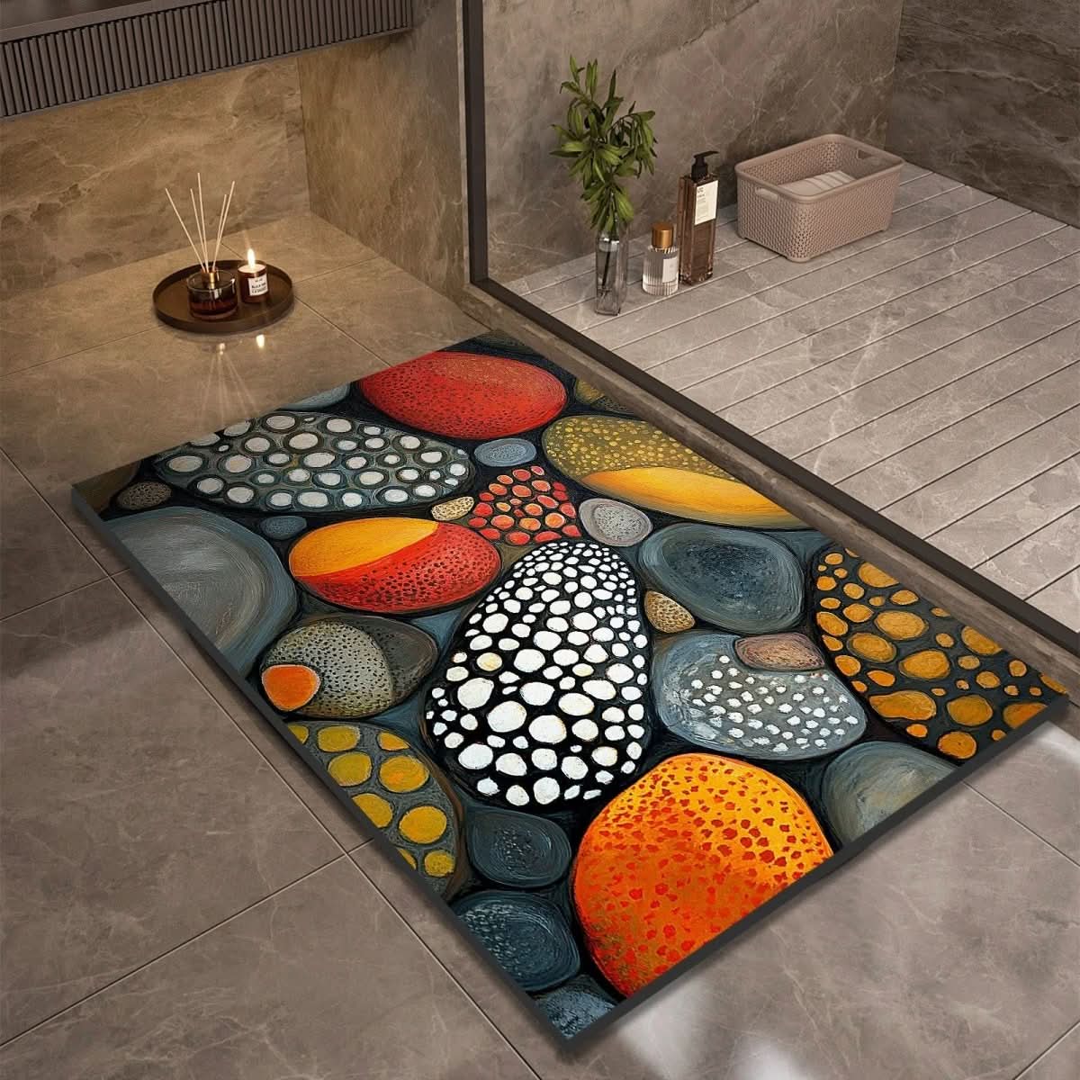 Bath Mat Diatomaceous Earth Non Slip Pebble Stone 16