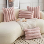 Pillow Covers Faux Fur Pink Sofa Pillow Covers Set of 2 