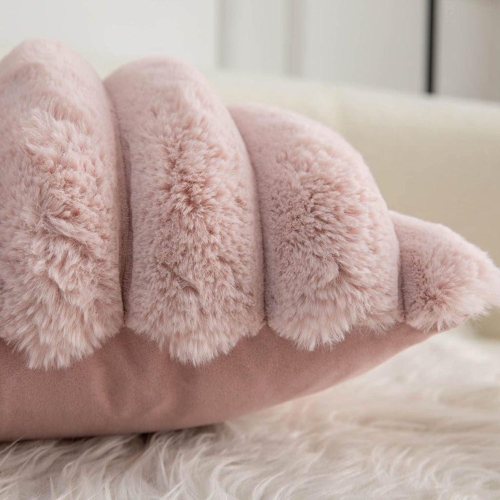 Pillow Covers Faux Fur Pink Sofa Pillow Covers Set of 2 4