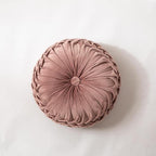 Plush Frill Circular Velvet Cushion - Soft Decorative Pillow 40cm 0