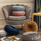 Plush Frill Circular Velvet Cushion - Soft Decorative Pillow 40cm 1