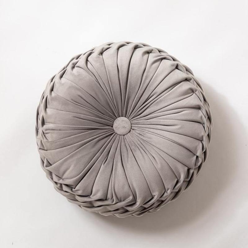 Plush Frill Circular Velvet Cushion - Soft Decorative Pillow 40cm 10