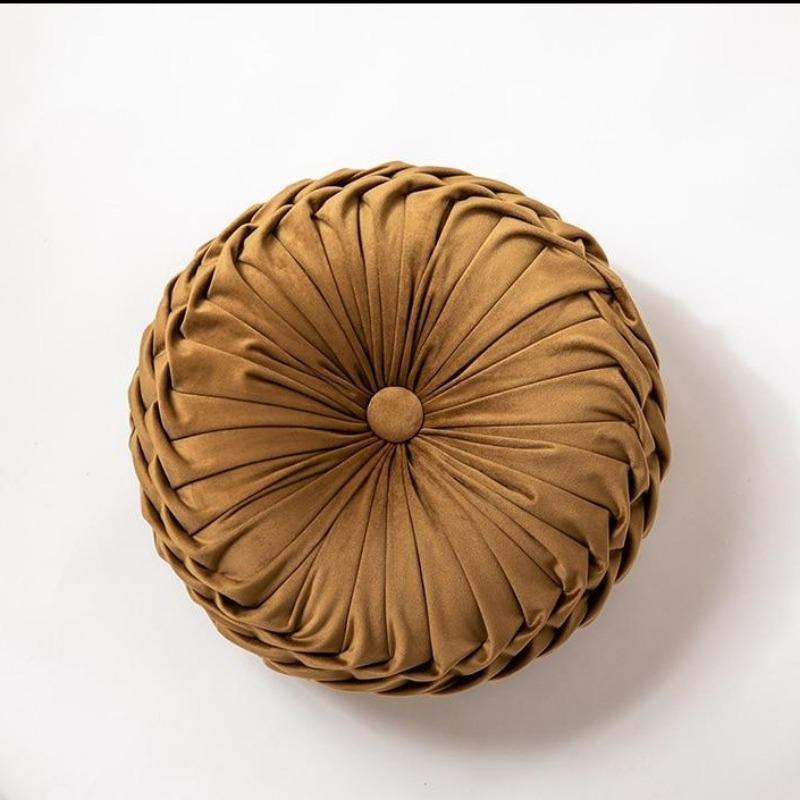 Plush Frill Circular Velvet Cushion - Soft Decorative Pillow 40cm 11