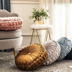 Plush Frill Circular Velvet Cushion - Soft Decorative Pillow 40cm 3