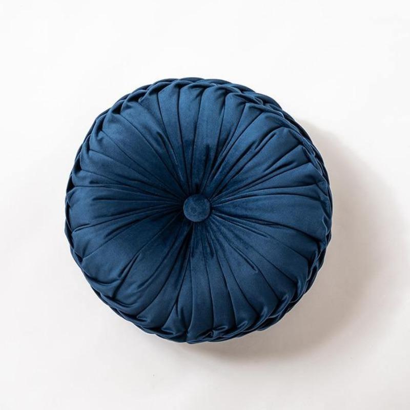 Plush Frill Circular Velvet Cushion - Soft Decorative Pillow 40cm 7