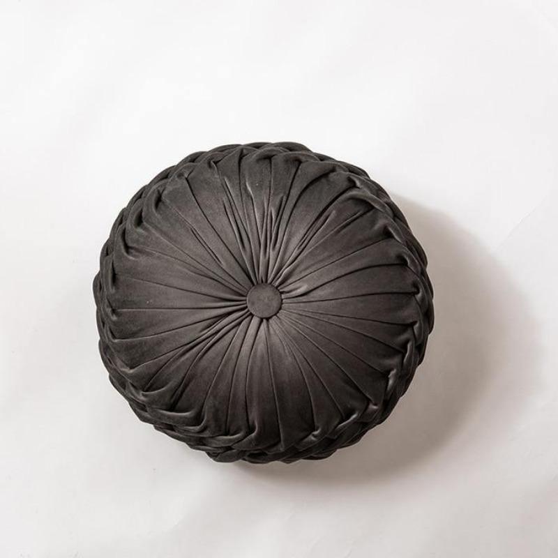 Plush Frill Circular Velvet Cushion - Soft Decorative Pillow 40cm 8