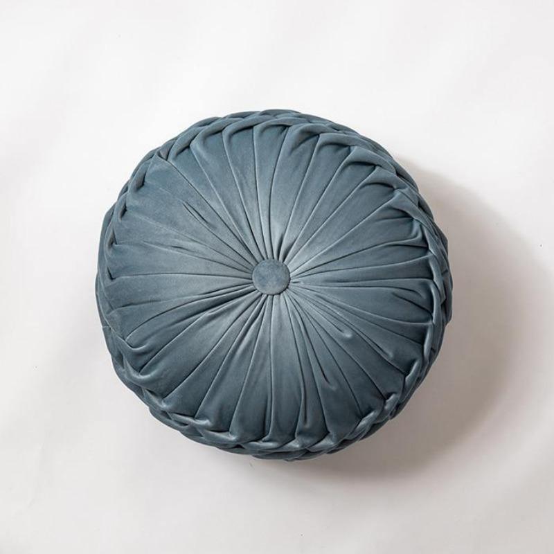 Plush Frill Circular Velvet Cushion - Soft Decorative Pillow 40cm 9