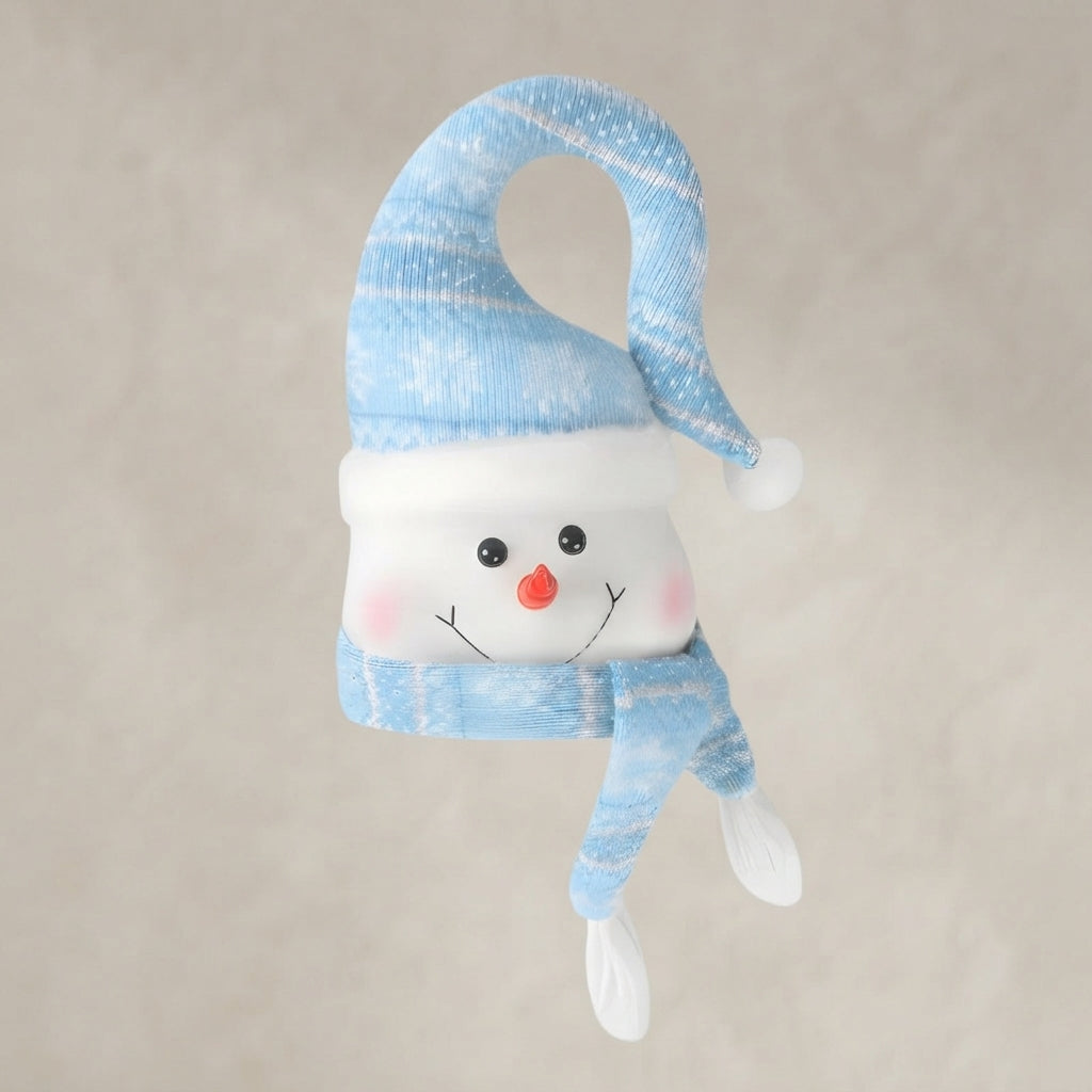 Plush Light-Up Snowman Christmas Decoration with Winter Hat 01