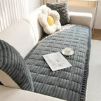 Plush Sofa Cover with Pleated Edges – Soft Microfiber Slipcover for Dogs and Elegant Protection 0