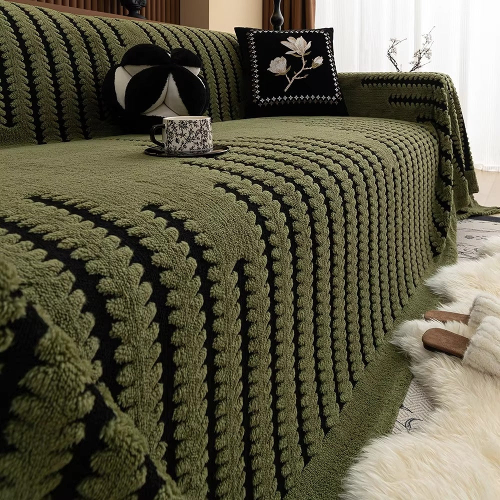 Plush Tufted Sofa Cover - Cozy, Vintage Design & Non-Slip Fit 2