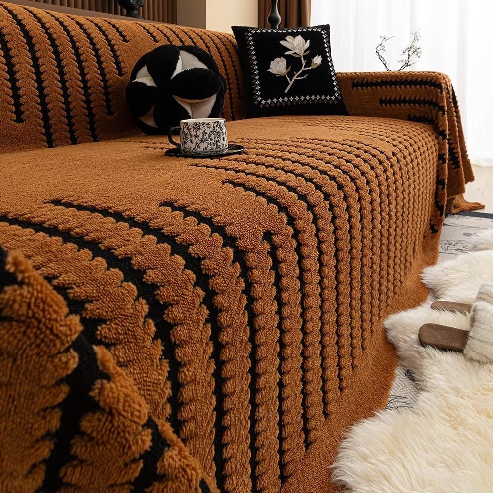 Plush Tufted Sofa Cover - Cozy, Vintage Design & Non-Slip Fit 3