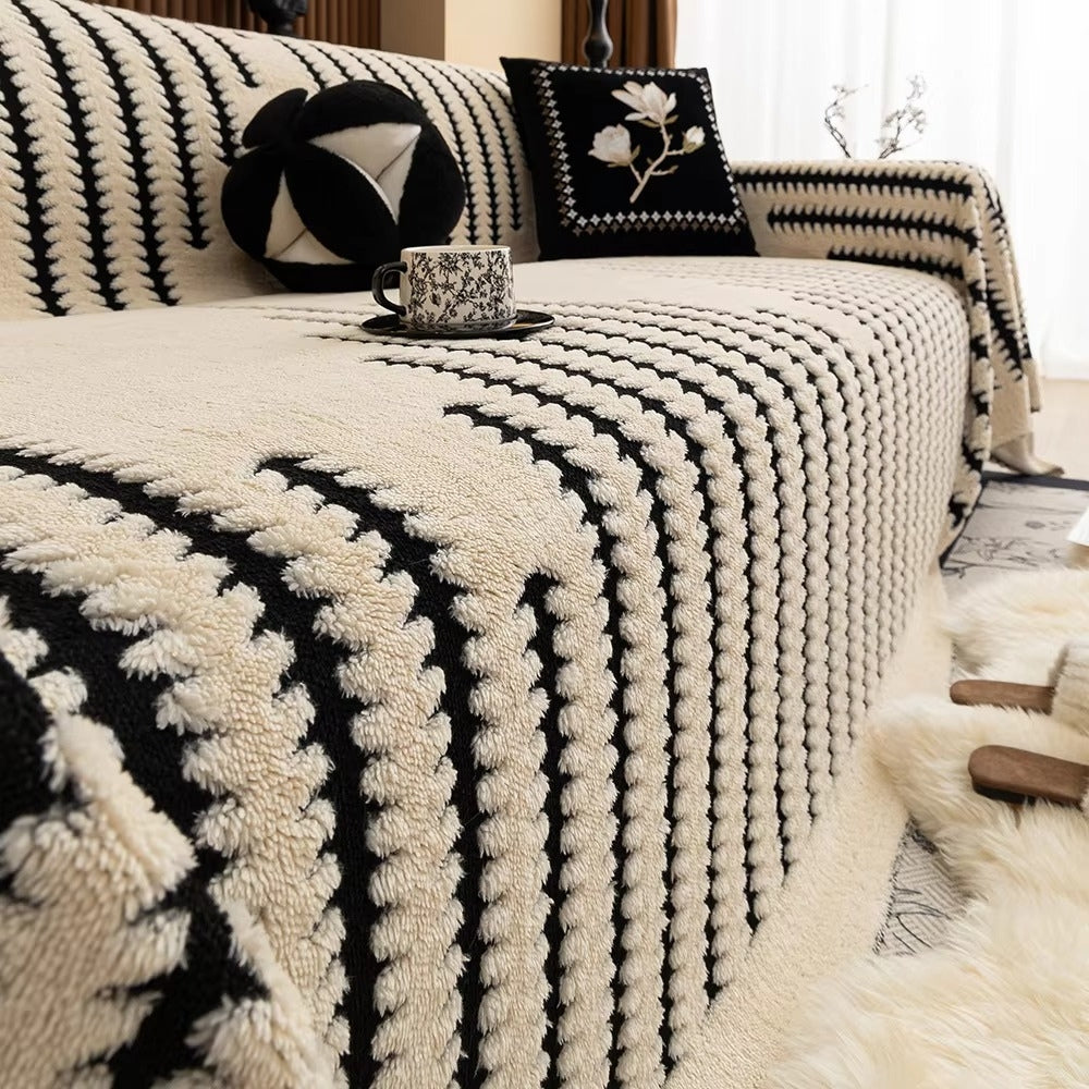 Plush Tufted Sofa Cover - Cozy, Vintage Design & Non-Slip Fit 5