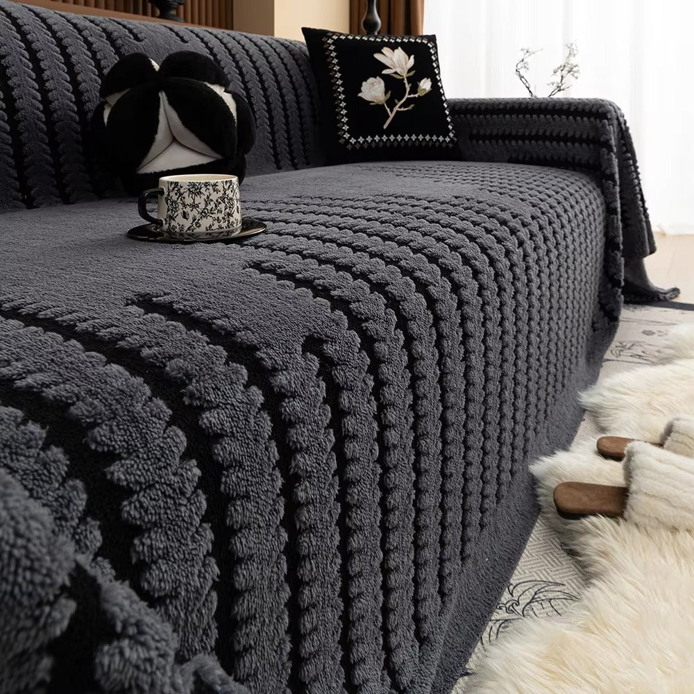 Plush Tufted Sofa Cover - Cozy, Vintage Design & Non-Slip Fit 6