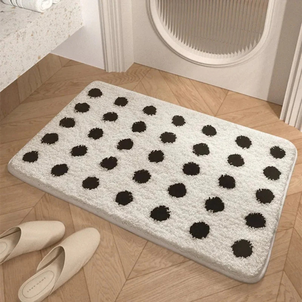 Polka Dot Bath Mat - Soft Microfiber, Quick-Dry & Non-Slip Design 5
