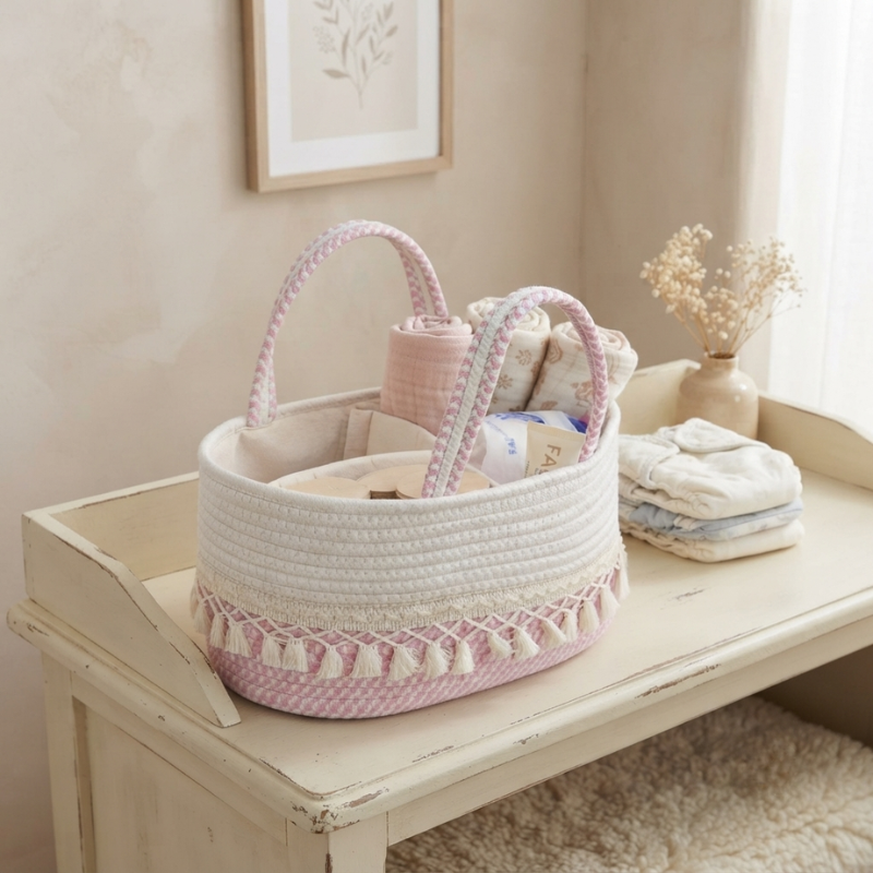 Portable Baby Caddy Multi Compartment Fabric Organizer 02