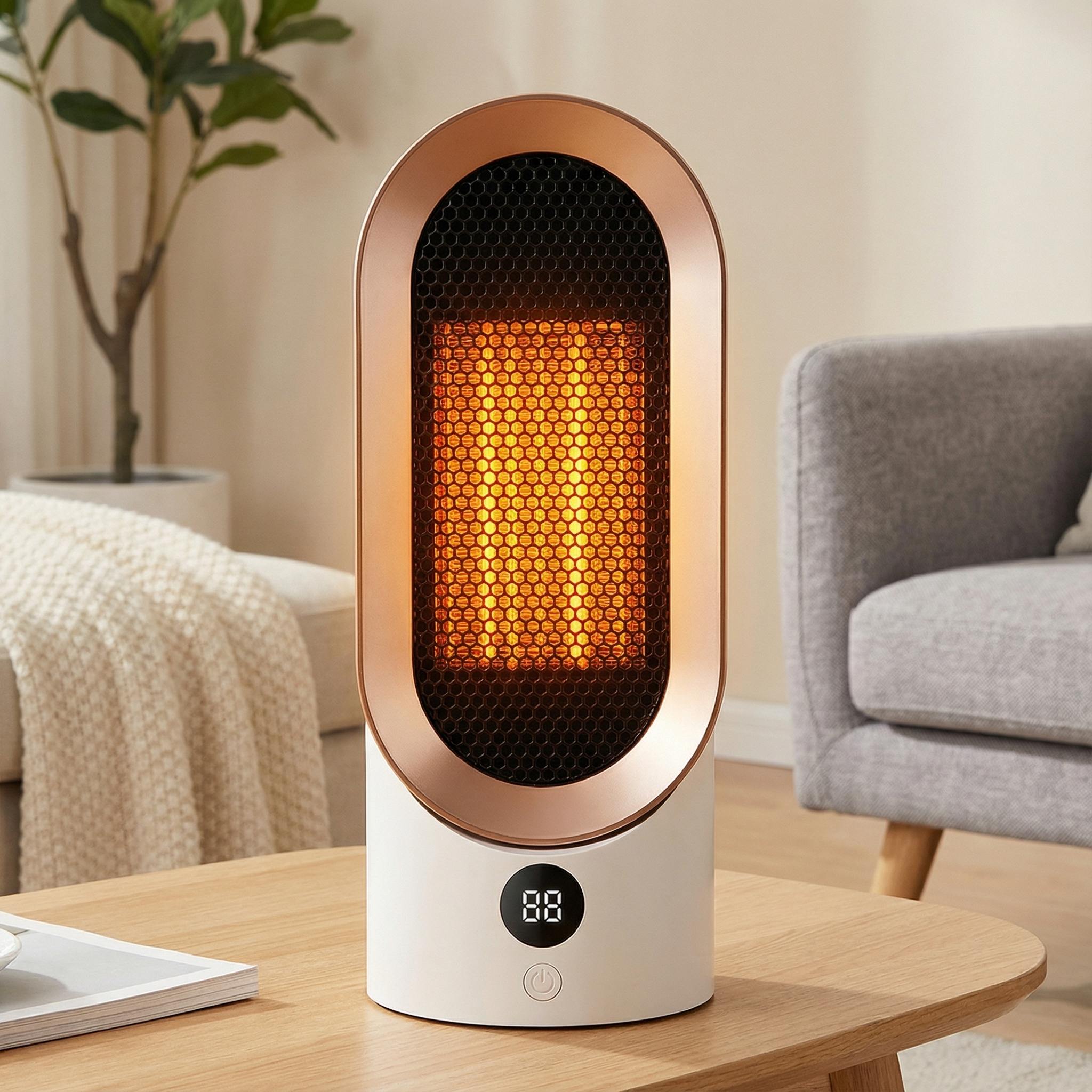 Portable Electric Space Heater - Fast Heating, Adjustable Thermostat 0