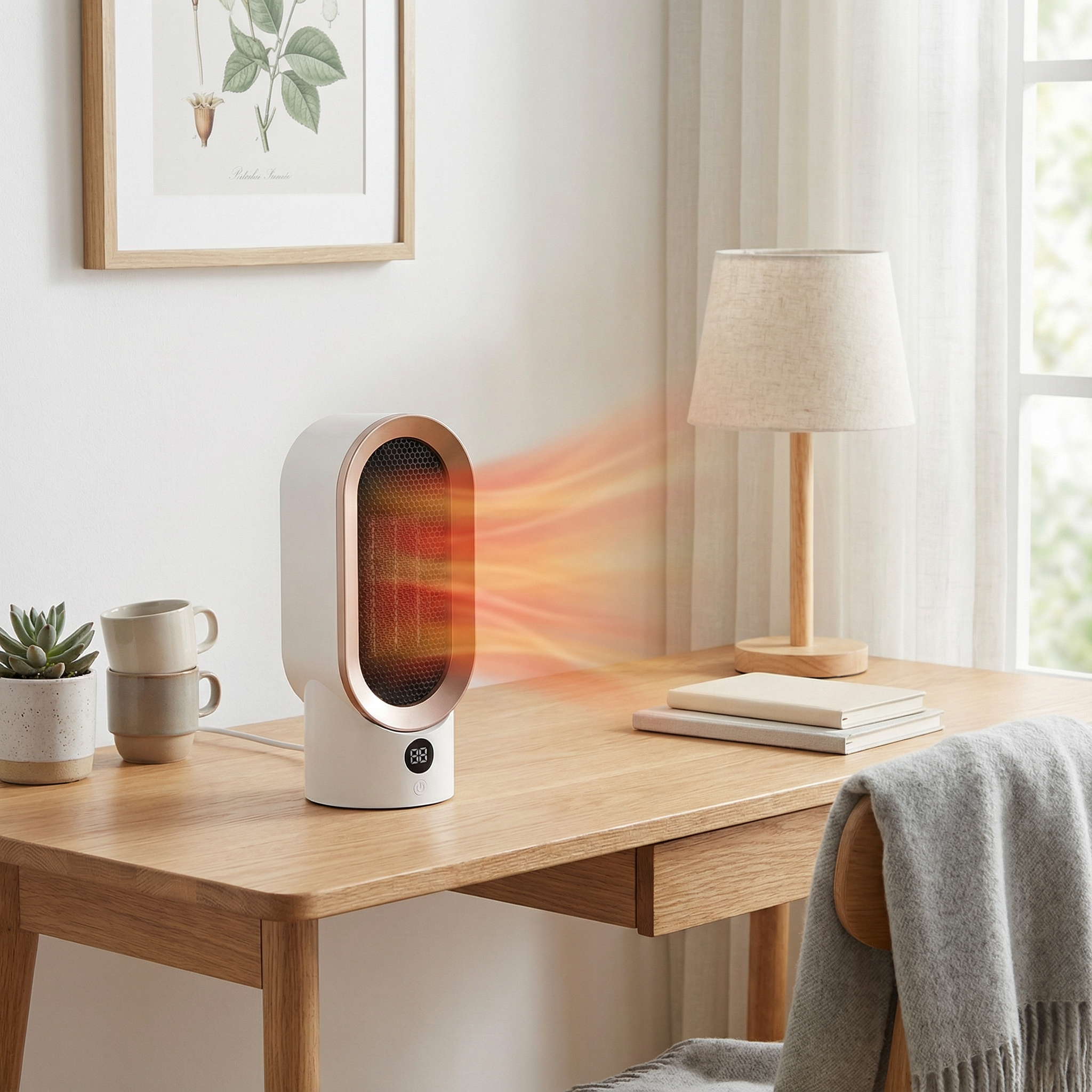 Portable Electric Space Heater - Fast Heating, Adjustable Thermostat 1