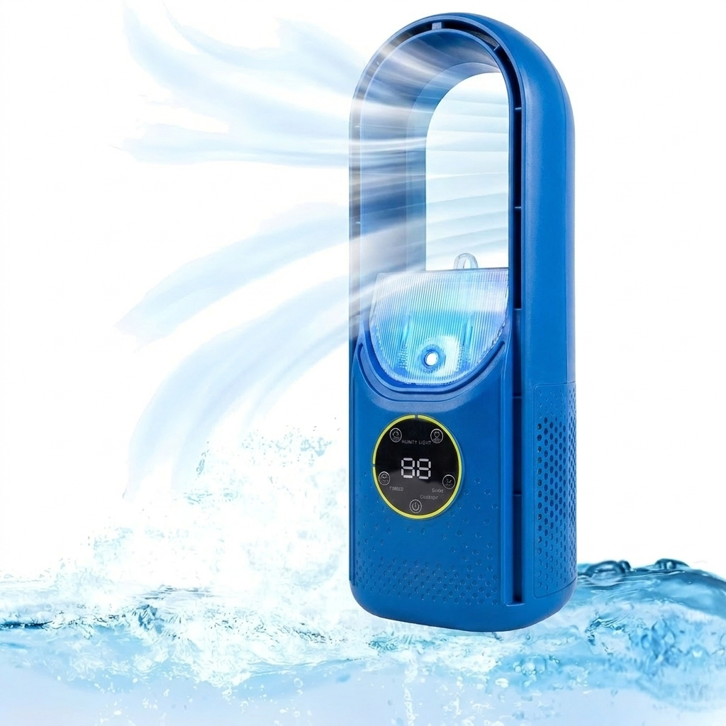 6-Speed Bladeless Air Cooler, USB Powered, 100ml Humidifying Tank 3