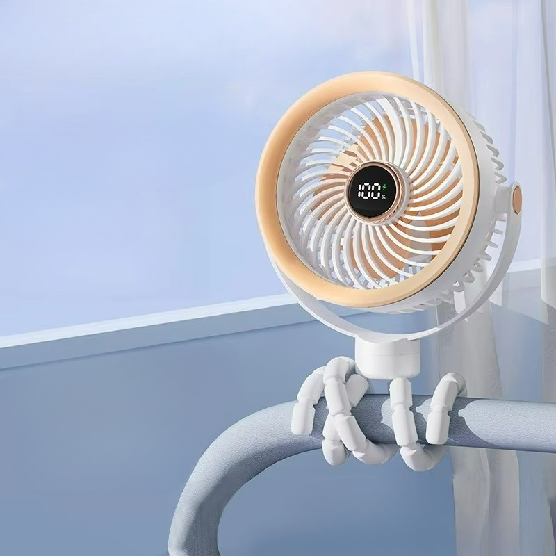 Portable Fan Rechargeable 4000mAh USB Type C Adjustable Speed LED Display