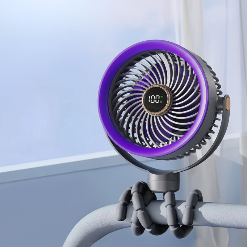 Portable Fan Rechargeable 4000mAh USB Type C Adjustable Speed LED Display