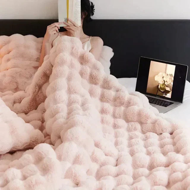 Portable Tuscan Faux Fur Blanket, Anti-Pilling Travel Throw-Blanket-Homely Dreams-Homely Dreams