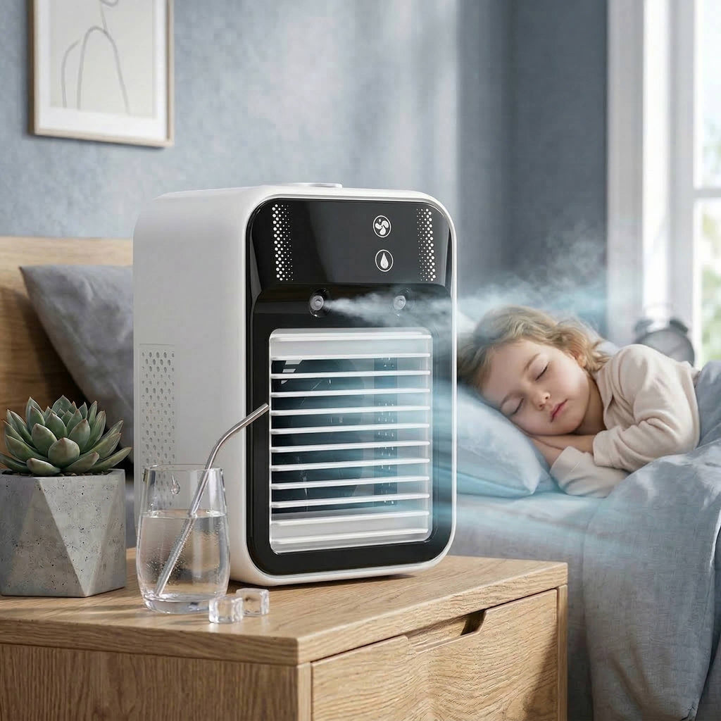 Portable Misting Air Cooler - Rechargeable, Quiet Operation & Dual Mist 0