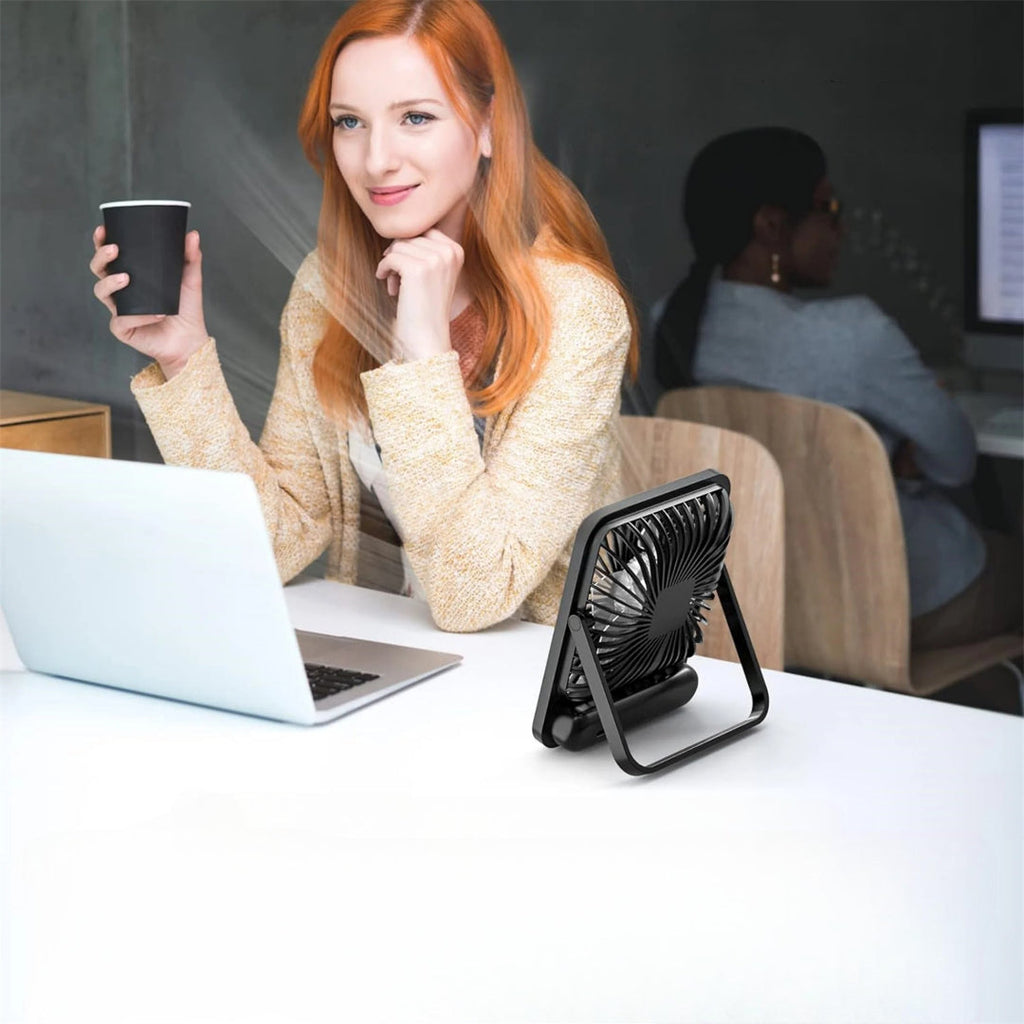 Portable Rechargeable USB Table Fan - 5-Speed Adjustable Cooling 5