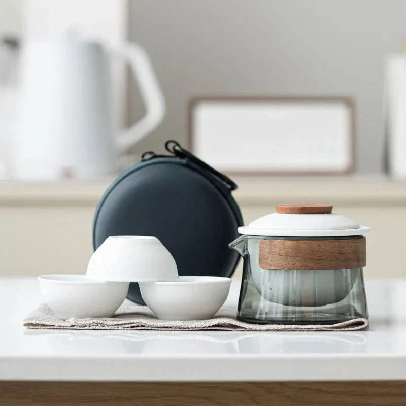 Portable Travel Tea Set - Elegant Teapot and Tea Cup Set for On-the-Go 4