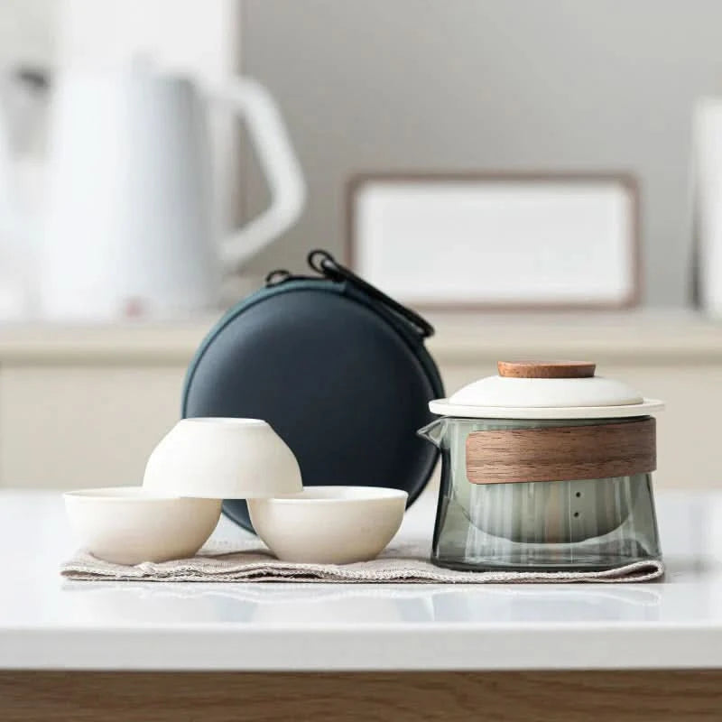 Portable Travel Tea Set - Elegant Teapot and Tea Cup Set for On-the-Go 6