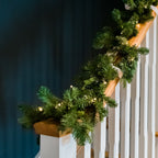 Pre-Lit Christmas Garland with 50 Warm LED Lights - Battery Operated, 2.75m 1
