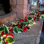 Holly Berry LED Christmas Garland Green White Decorative 4