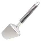 Metal spatula with a handle on a white background