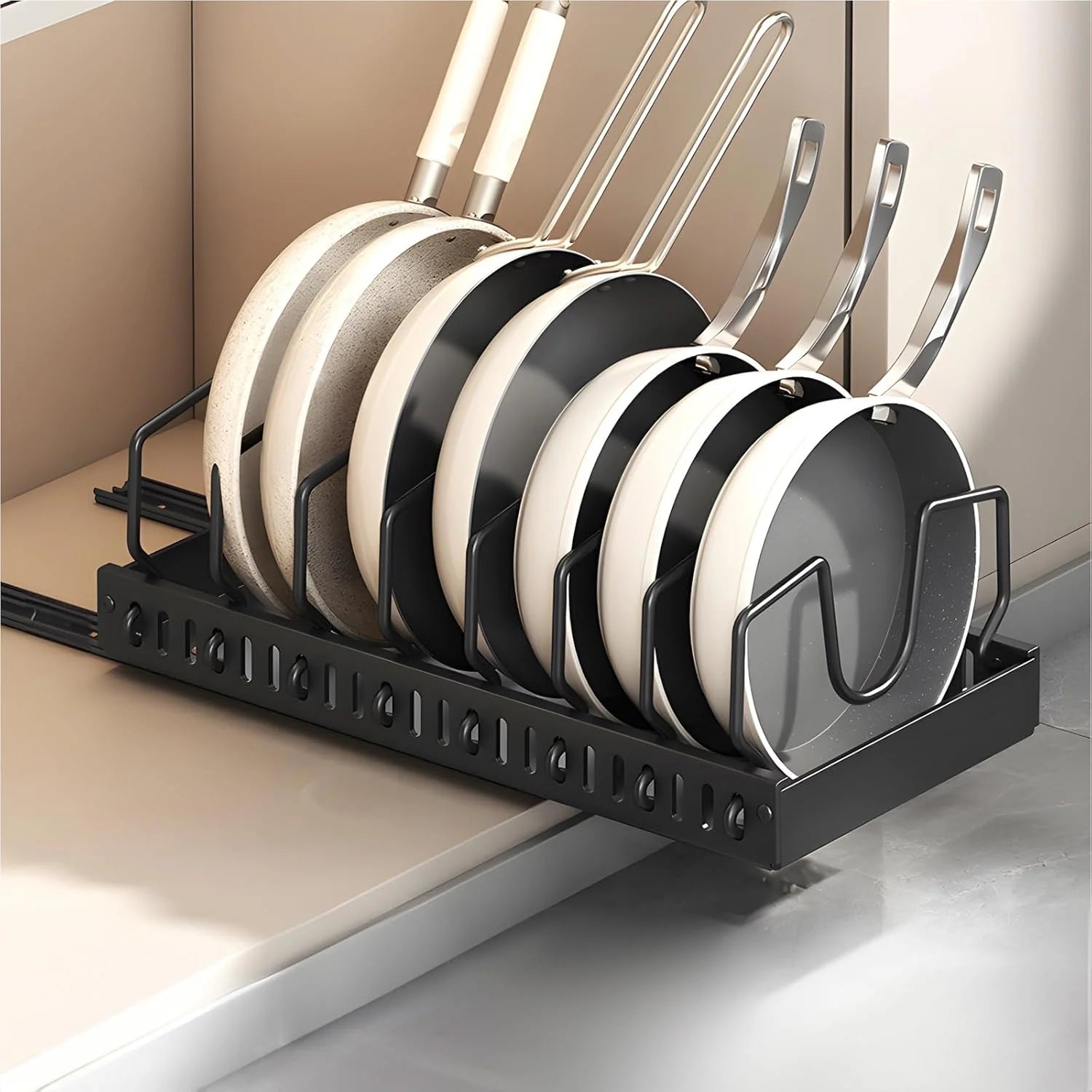 Pull-Out Cabinet Organizer - Space-Saving Design for Efficient Kitchen Storage 1