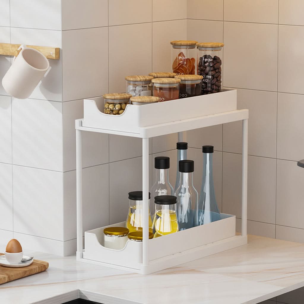 Pull-Out Sliding Rack Organizer - Efficient Kitchen & Pantry Organization 6