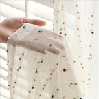 Rainbow Tulle Curtain - Semi-Sheer, Embroidered Design for Bright Spaces 0