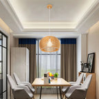 Rattan Pendant Light – Rustic Pumpkin Design for Kitchen and Living Room – Versatile Hanging Light in Multiple Sizes 3