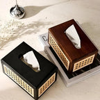 Rattan Tissue Box Cover - Elegant Wood Design for Stylish Organization 4