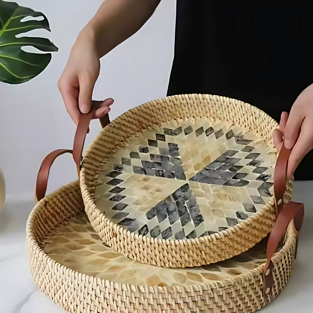 Rattan Tray - Eco-Friendly, Handcrafted Rustic Storage Solution 0