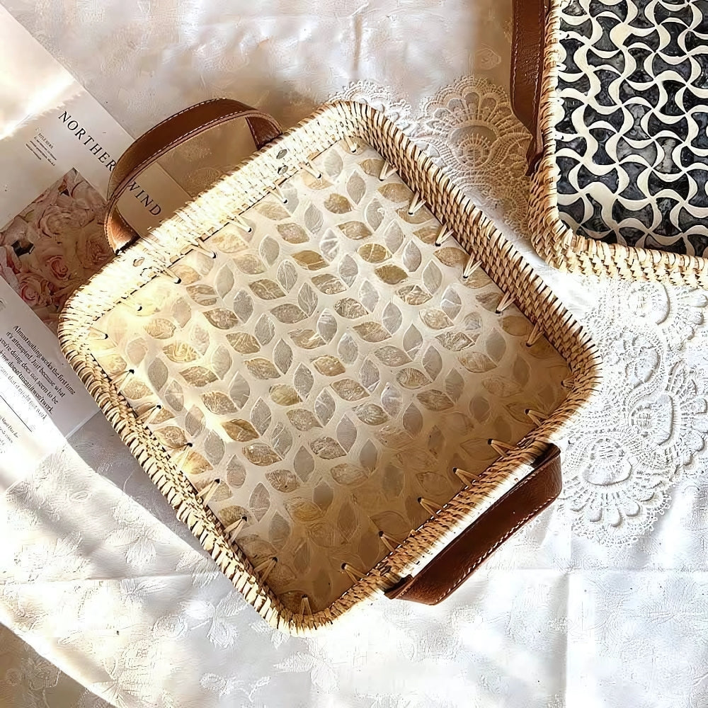 Rattan Tray - Eco-Friendly, Handcrafted Rustic Storage Solution 4