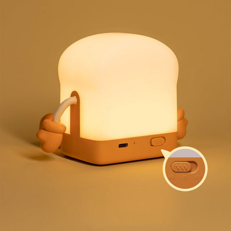 Rechargeable LED Night Light in Playful Toast Design – Warm Soothing Light for Kids' Rooms and Cozy Spaces 3