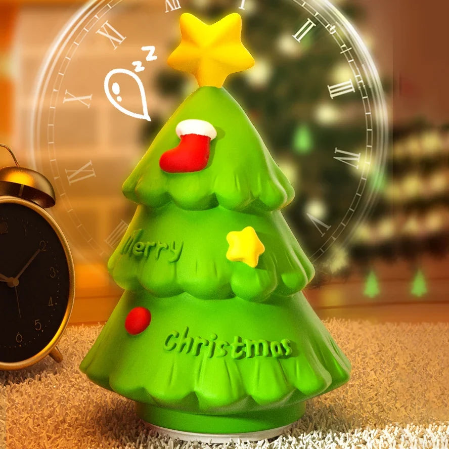 Rechargeable LED Table Lamp – Portable Cordless Christmas Tree Design for Bedside Use, ABS and Silica Material, Multi-Color Lighting 0