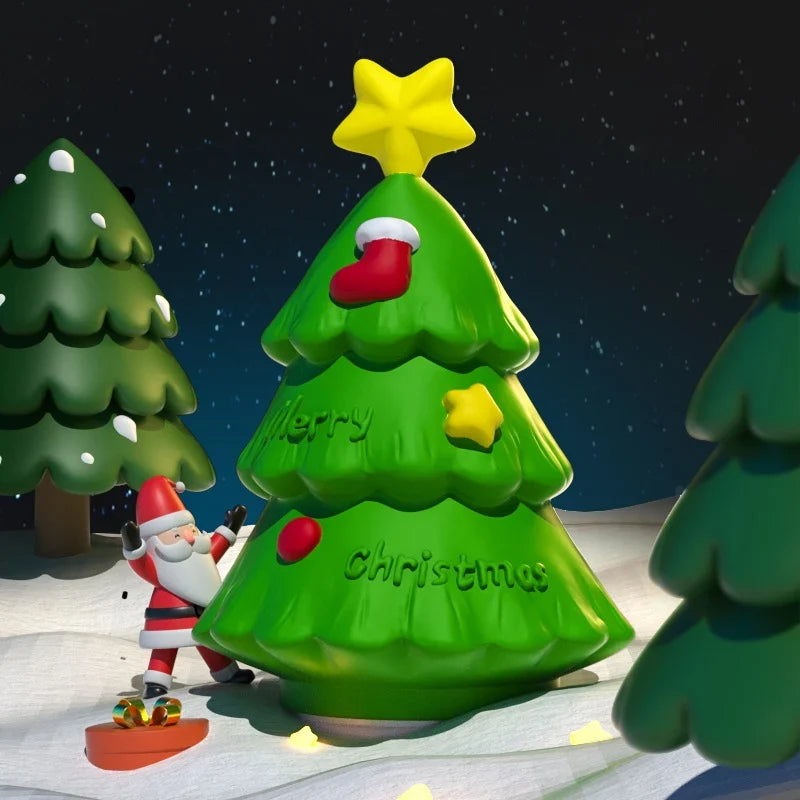 Rechargeable LED Table Lamp – Portable Cordless Christmas Tree Design for Bedside Use, ABS and Silica Material, Multi-Color Lighting 8