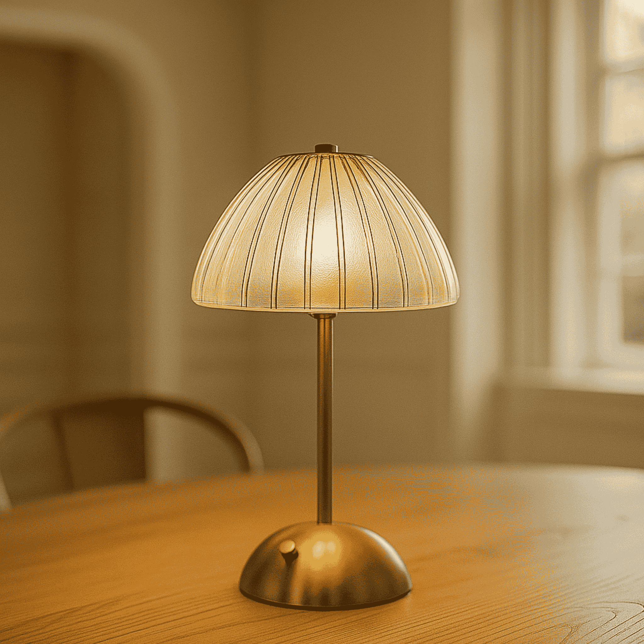 Rechargeable Table Lamp - Cordless Touch Dimming with Crystal Shade 1