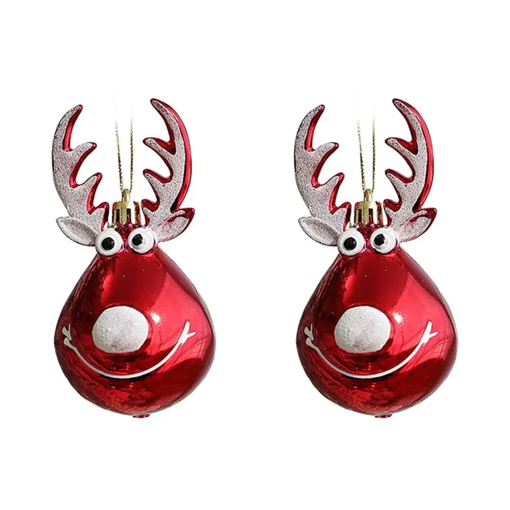 Red Christmas Ornament Ball - Elk Scene for Festive Holiday Decor 2
