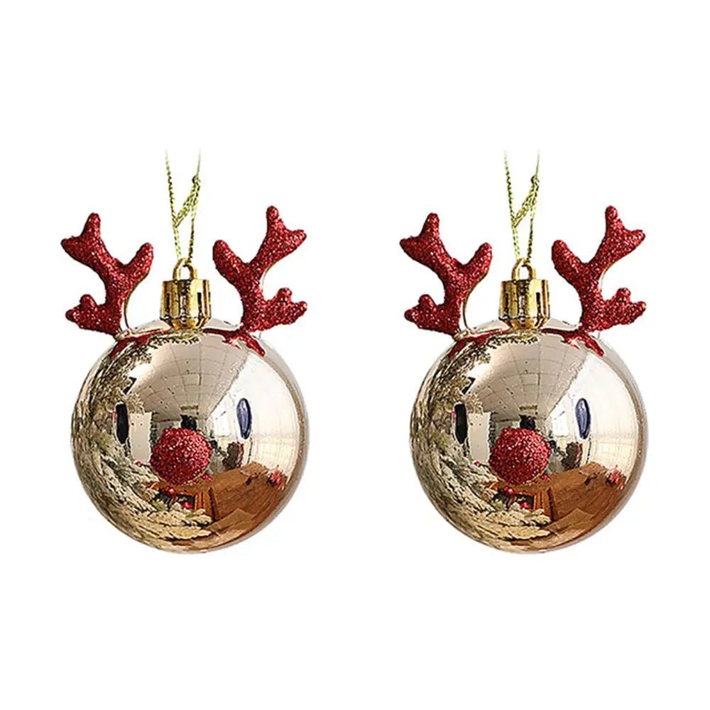 Red Christmas Ornament Ball - Elk Scene for Festive Holiday Decor 3